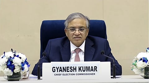 CEC Gyanesh Kumar announcing Assembly poll dates at press meet