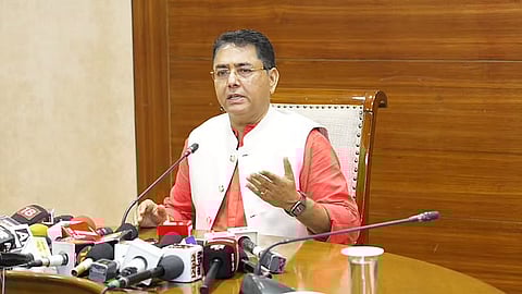 Aman Arora addressing press conference in Chandigarh