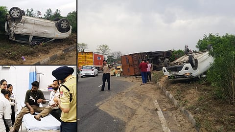 Jalandhar accident: Truck & car overturn on Goraya highway