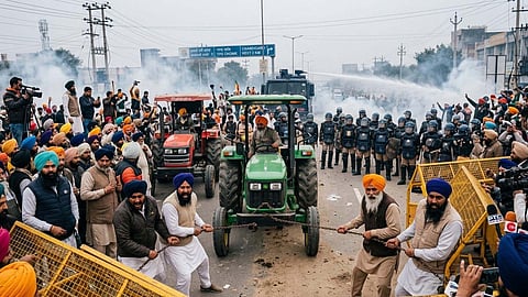 Punjab farmers clash with police during Chandigarh march