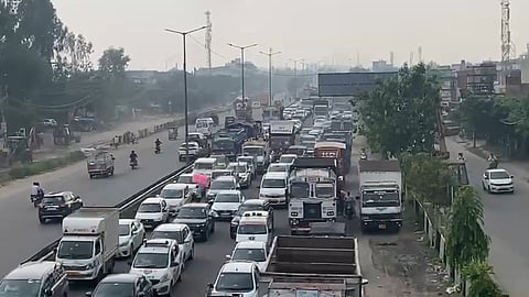 Traffic caused because of the collision