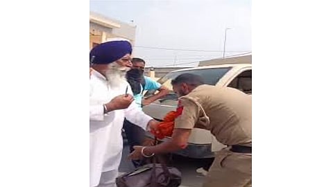 Visuals of the intoxicated police man