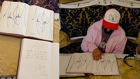 Diljit Dosanjh's autograph alongside Michael Jackson's.
