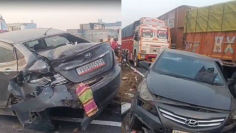 Visuals of the damaged car