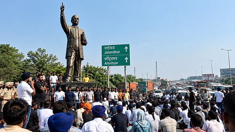 Members of the Dalit community blocked the Jalandhar-Panipat NH