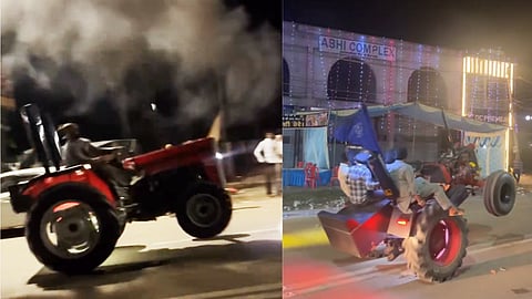 Tractor stunt goes wrong