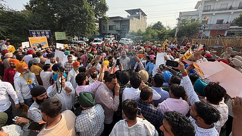 AAP stages protest outside BJP office