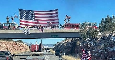 Truck convoy circles highway surrounding Washington for 4th day