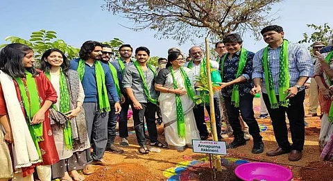 Nagarjuna lays the foundation stone for the adopted 1,080 acre-project