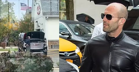 Did Jason Statham wrap his car with Palestinian flag in support of Gaza?