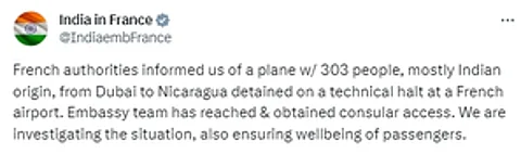 India gets consular access after plane carrying its nationals grounded in France over human trafficking suspicion