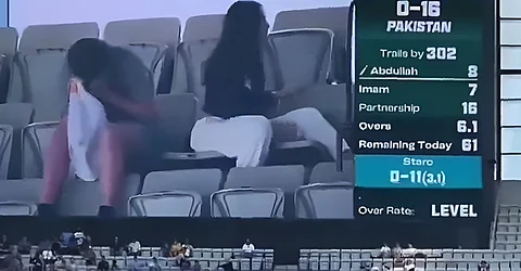 Couple caught in a shameful act during LIVE Pak v. Aus match; watch the viral video