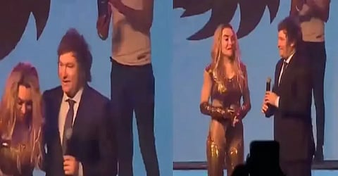 Javier Milei Video: Argentina President slammed for kissing 'actress' girlfriend onstage