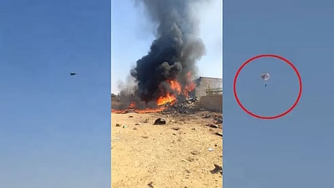 Tejas Crash Video: Pilot ejecting from 'crashing' Indian Air Force jet near Rajasthan's Jaisalmer filmed on cam