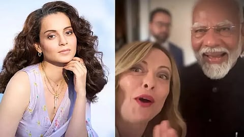 Kangana Ranaut, Kangana Ranaut Melodi Meme, Kangana Ranaut reaction melodi meme, Kangana Ranaut reaction Meloni Selfie Video, Italy PM Meloni selfie video Kangana Ranaut Reaction