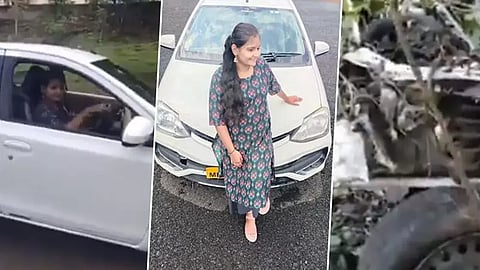 Maharashtra woman driving lesson, Maharashtra Woman Sulibhanjan hills, Sulibhanjan hills Accident, Sulibhanjan hills Car Accident, Sulibhanjan hills Maharashtra Woman Reel, Woman Car Reverse Reel Sulibhanjan hills, Chhatrapati Sambhajinagar Woman Car Reverse Accident