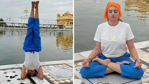SGPC Amritsar lodges police complaint after influencer practicing Yoga in Golden Temple goes viral