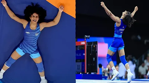 Vinesh Phogat, Vinesh Phogat Paris Olympics Semi Final, Vinesh Phogat Paris Olympics Final, Vinesh Phogat First Indian Wrestler, Vinesh Phogat Medal Olympics 2024