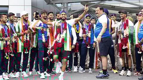 Indian Hockey Team, Indian Hockey Team Punjab Players, Hockey Team Punjab, Indian Hockey Team Amritsar Airport, Hockey Players Jalandhar Road Show, Jalandhar Road Show Indian Hockey Team, Jalandhar Indian Hockey Team Players