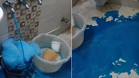 Delhi blue foamy water, Peeragarhi blue foamy water, Delhi blue water video reality, Peeragarhi Blue Foamy Water truth