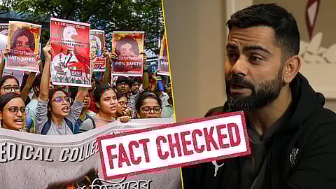 Virat Kohli, Virat Kohli Fact Check, Virat Kohli Kolkata Rape Murder Case, Virat Kohli Fact Check RG Kar Hospital, Virat Kohli Kolkata Doctor Case Video