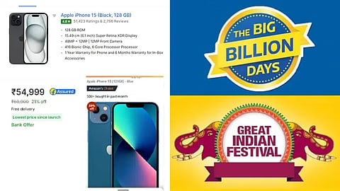 Great Indian Festival vs Big Billion Days, Great Indian Festival Amazon iPhone 13, Flipkart Big Billion Days iPhone 13 Sale, iPhone 15 Flipkart Big Billion Days, iPhone 15 Amazon Great Indian Festival, iPhone 15 Discounted Price Flipkart, iPhone 13 Discounted Price Amazon Great Indian Festival
