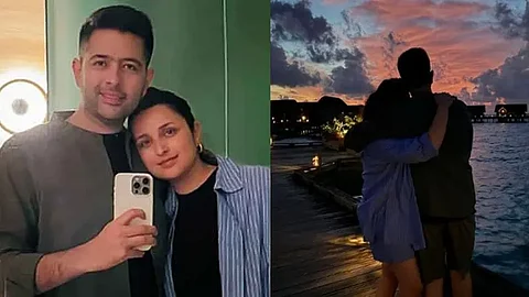 Parineeti shares loved-up moments with husband Raghav from first anniversary celebration
