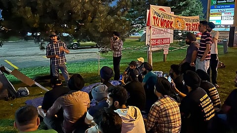 Canada Students Protest, Canada Punjabi Students Protest, Brampton Students Protest, Brampton Punjabi Students Protest, Canada Student Protest Reason, Canada Immigration Rule Change Punjabi Students Protest