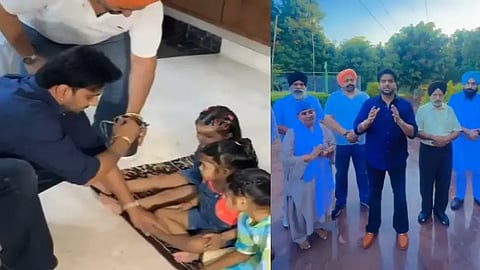 Mankirat Aulakh, Mankirat Aulakh Unique home Jalandhar, Mankirat Aulakh Kanjak Puja, Mankirat Aulakh Kanya Puja, Mankirat Aulakh Navratri Kanya Puja, Mankirat Aulakh Unique Home Jalandhar Donation