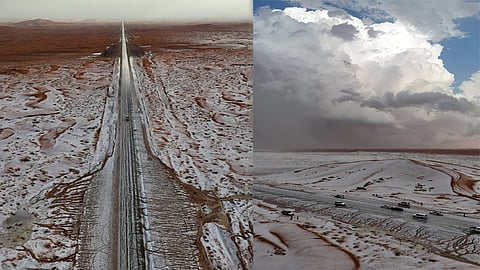 Saudi Arab Snowfall, Al-Jawf Desert Snowfall