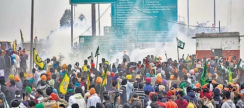 Police Use Teargas, Water Cannon to Disperse Farmers at Shambhu Border
