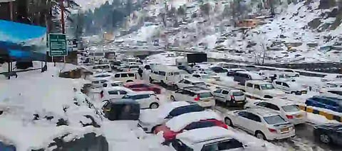 Heavy snowfall hits six Himachal districts; 'Orange Alert' issued
