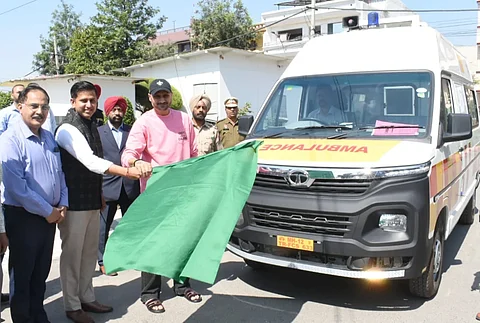 Rajya Sabha MP Harbhajan Singh Donates 3 Ambulances for District