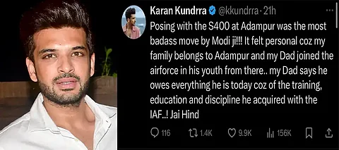 PM Modi’s Adampur visit; Actor Karan Kundra praises S-400 mov, connects personal moment