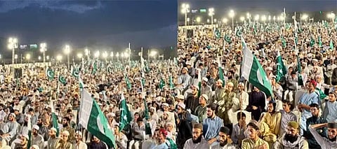 Lashkar holds rally in Karachi; extremists go behind bulletproof glass to deliver speech in clear fear of Indian Armed Force