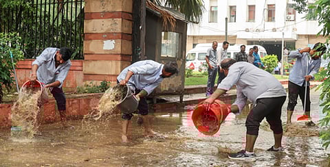 Heavy rain disrupts life in Delhi; flights affected, IMD issues red alert