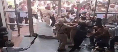 Scuffle outside Ludhiana MC office; clash with police, glass broken—several detained