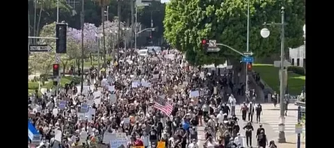 National Guards fire tear gas and rubber bullets at demonstrators; protests erupt over action against illegal immigrants.