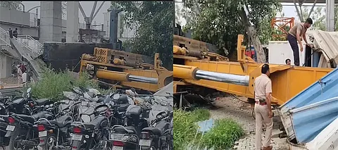 Crane Falls at Jalandhar Cantt Railway Station During Construction Work