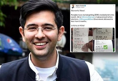 Punjab: MP Raghav Chadha praises AAP for fulfilling another promise, shares images of Zero electricity bills