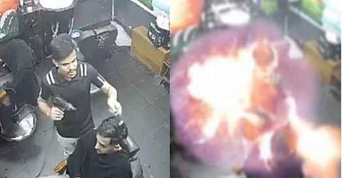 Bangladesh Shocker: Hair cutting goes wrong in Salon as hair dryer sets Barber & customer on fire; Video Viral