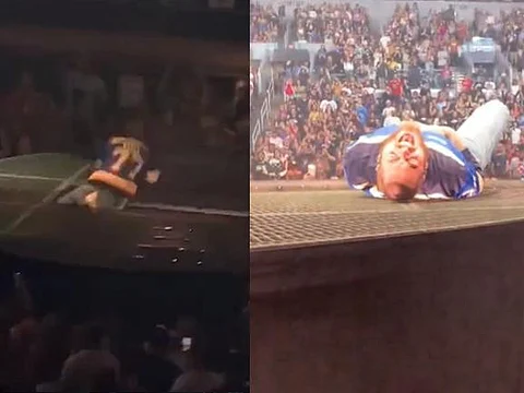 Ohio: American rapper Post Malone screams in pain as he suffers horrific accident in LIVE concert; Video Viral