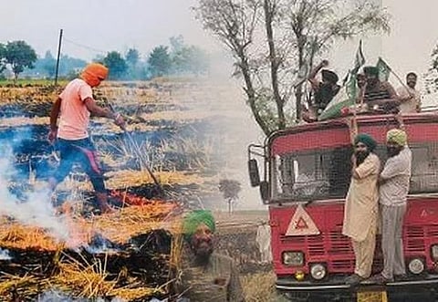 Video: Fire Brigade Team held hostage by farmers for 5 hours, came to stop stubble burning