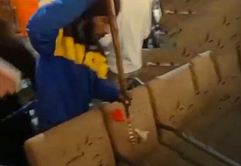 Jalandhar: Waris Punjab De Chief Amritpal Singh along with Nihang Organizations set benches and chairs of Gurudwara Sahib on fire, watch video