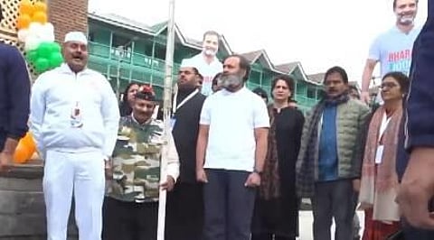 Rahul Gandhi unfurls the national flag at the iconic Lal Chowk of Srinagar as 4000 plus KMs heads into its last lap