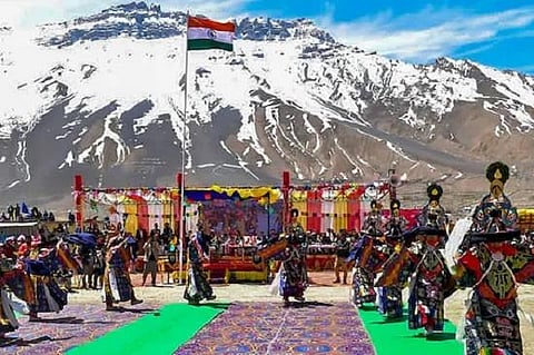 Chief Minister Sukhvinder Singh Sukhu celebrates Himachal day at Lahaul Spiti's Kaza along China border