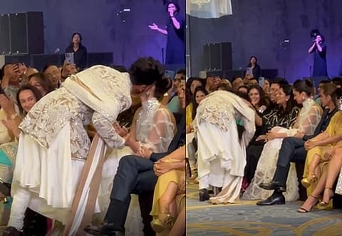 Ranveer Singh pauses ramp walk to kiss Deepika Padukone and take mom's blessings at Manish Malhotra's show: Fans show love!