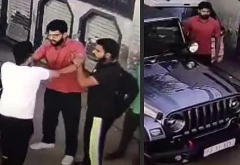 Jalandhar: 'Thar' parking dispute sparks hooliganism, driver attempts to attack man with Cleaver knife, Watch CCTV
