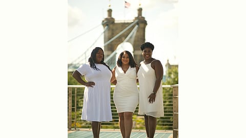 Pictured (from left): Tiffany George, Program Manager; Segann March, Director of Communication and Community Engagement; and Courtney Holland, Content Manager and Graphic Designer