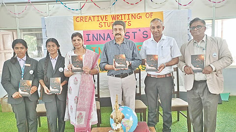 ಶ್ರೀ ಸಾಯಿ ಇಂಟರ್ ನ್ಯಾಷನಲ್ ಶಾಲೆಯಲ್ಲಿ ಇನಾಟಿಟ್ಸ್ ಇಂಪಲ್ಸ್ ಪುಸ್ತಕವನ್ನು ಡಾ.ನಾಗಭೂಷಣ್ ಬಿಡುಗಡೆಗೊಳಿಸಿದರು. ಅಶ್ವಿನಿ, ಡಾ.ಕಾರ್ತಿಕೇಯನ್, ಮನು ಇತರರಿದ್ದರು.